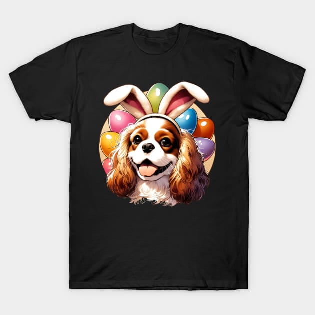 Cavalier King Charles Spaniel in Bunny Ears Celebrates Easter T-Shirt by ArtRUs